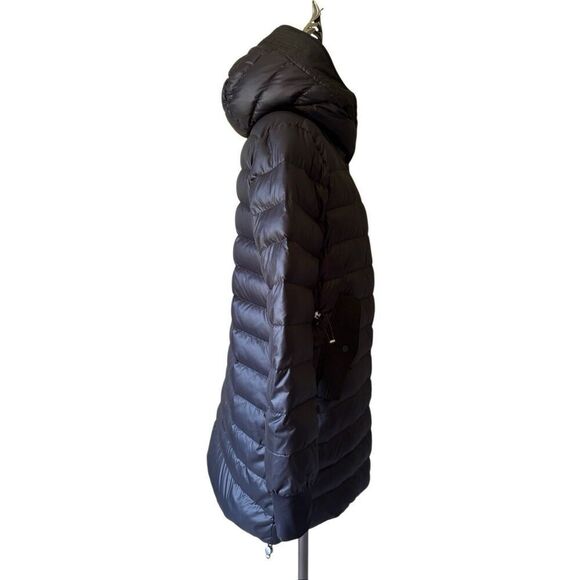 Athleta Snow Down Reversible Parka Jacket Black SIZE S Hooded Puffer - Picture 15 of 16